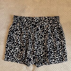 Matty M Black and White High Waist Shorts